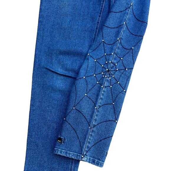 SOLD The Quacker Factory Spider-web Halloween Spooky Jeans Sz 6 - Picture 7 of 7